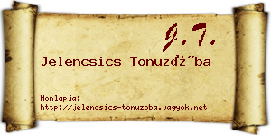 Jelencsics Tonuzóba névjegykártya